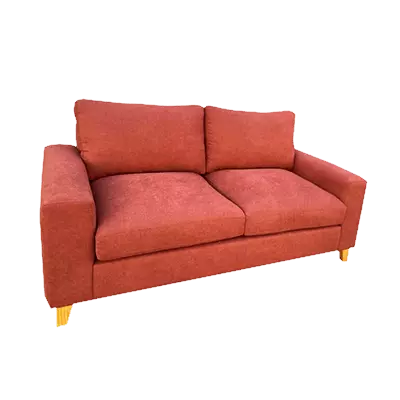 Sofá de 2 plazas Niza color rojo con patas de madera